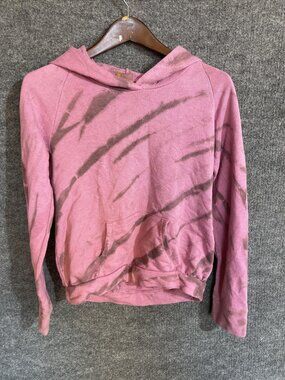Zella Hoodie Girls 14-16 Pink Terry Pullover Kangaroo Pocket Tie Dye Sweatshirt